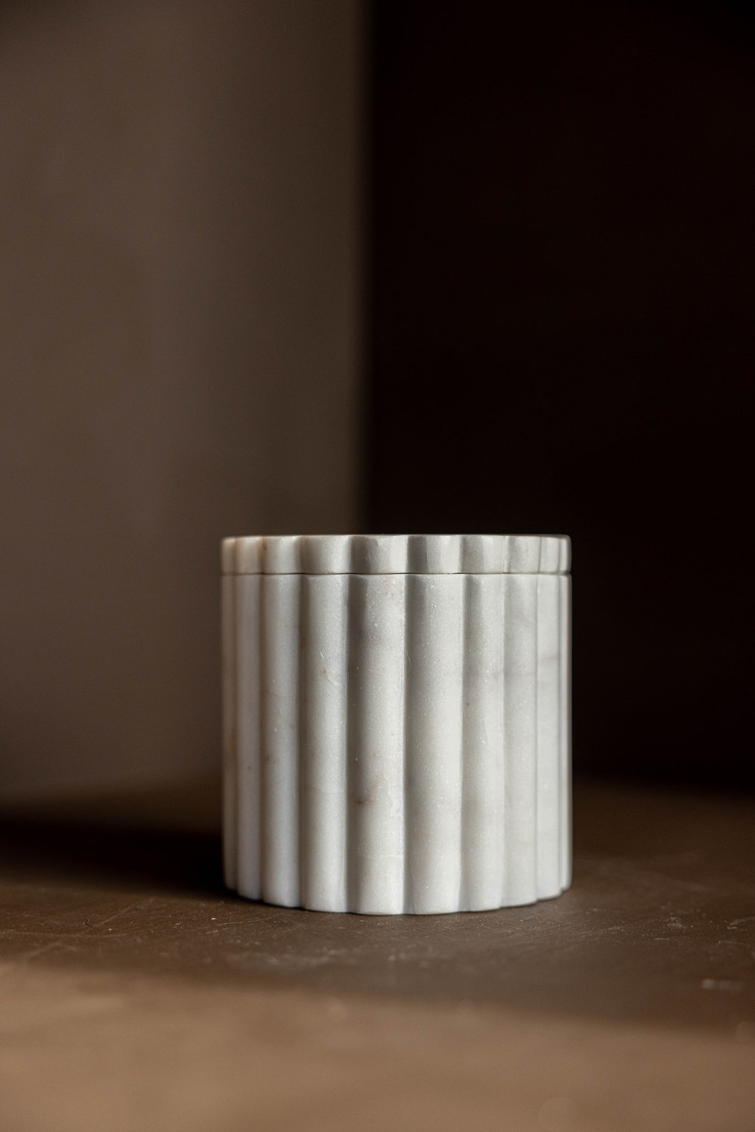 Luxe B Co - Fluted Jar Canister White Marble