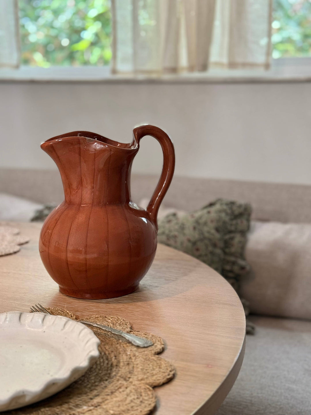 Villa Lua Home - Glazed Terracotta Pitcher