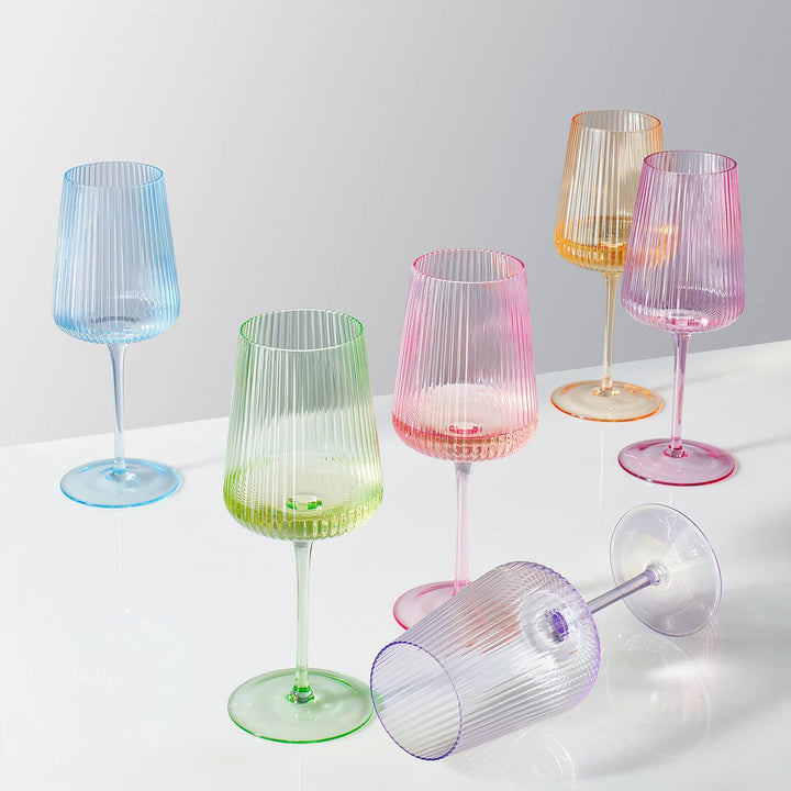 Ripple Bright Colored Wine Glasses
