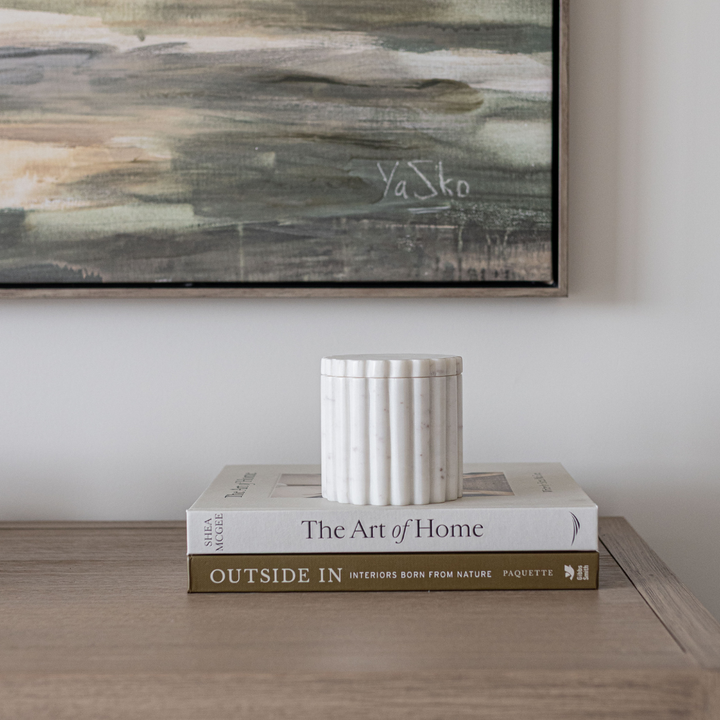 Luxe B Co - Fluted Jar Canister White Marble