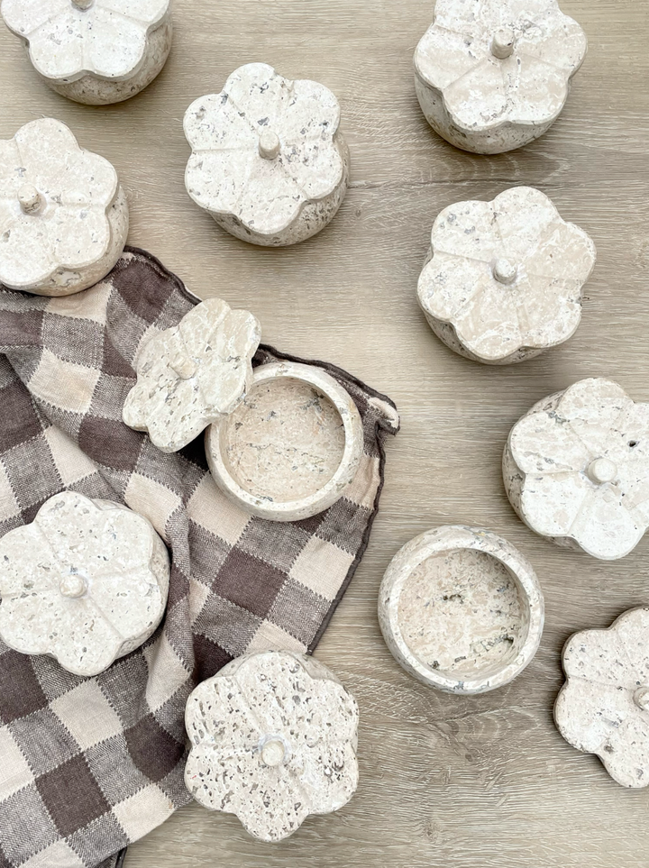 Villa Lua Home - White Travertine Trinket Box