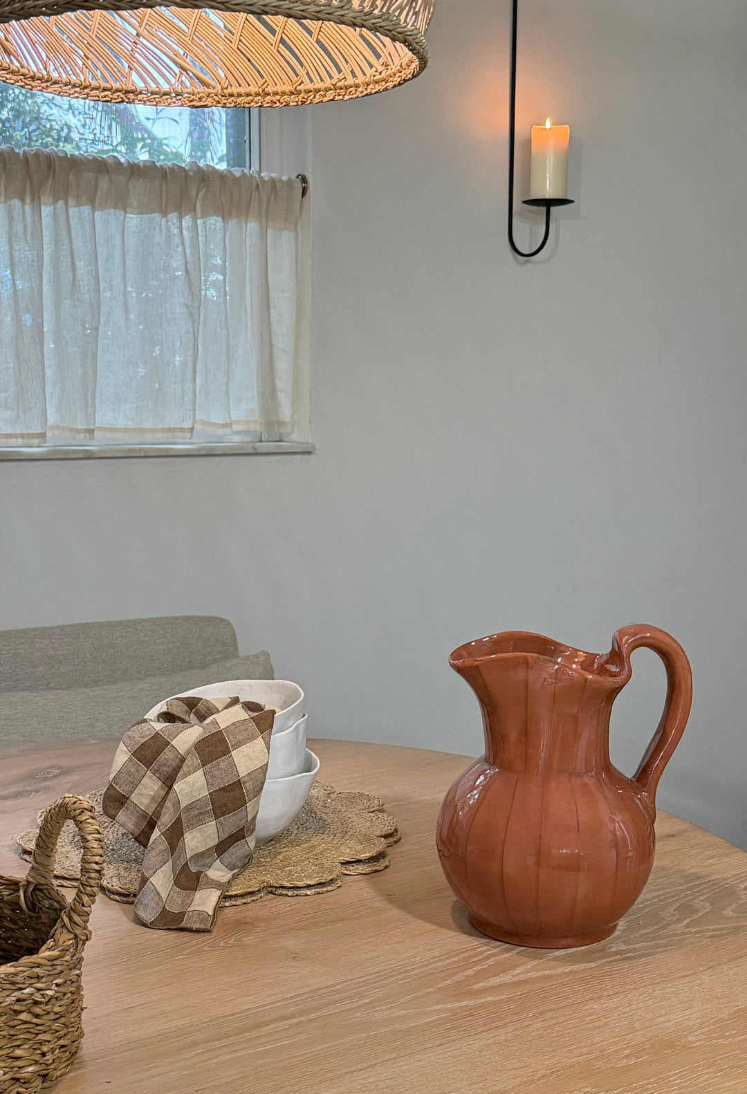 Villa Lua Home - Glazed Terracotta Pitcher