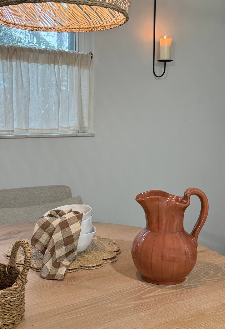 Villa Lua Home - Glazed Terracotta Pitcher