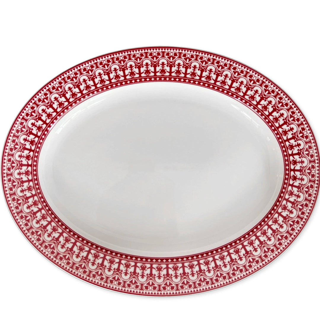 Caskata - Casablanca Crimson Large Oval Rimmed Platter