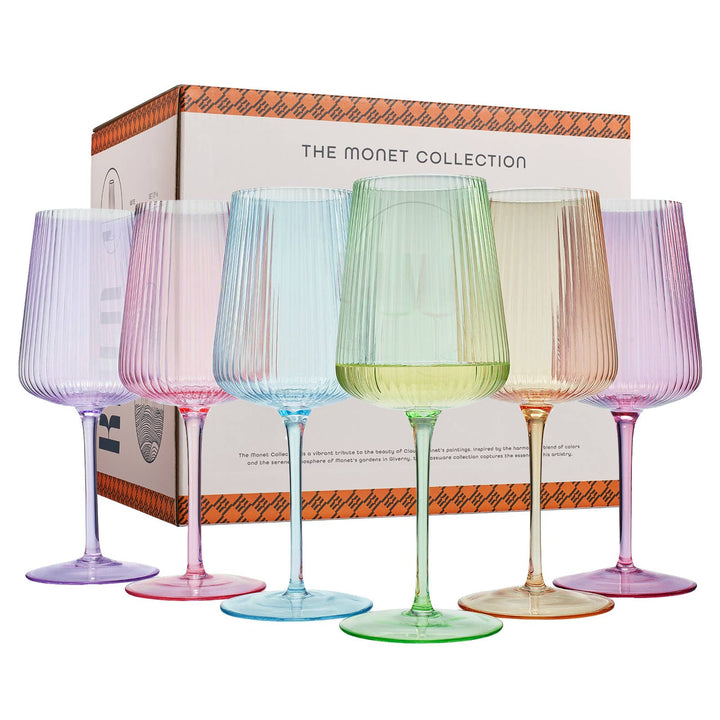 Ripple Bright Colored Wine Glasses