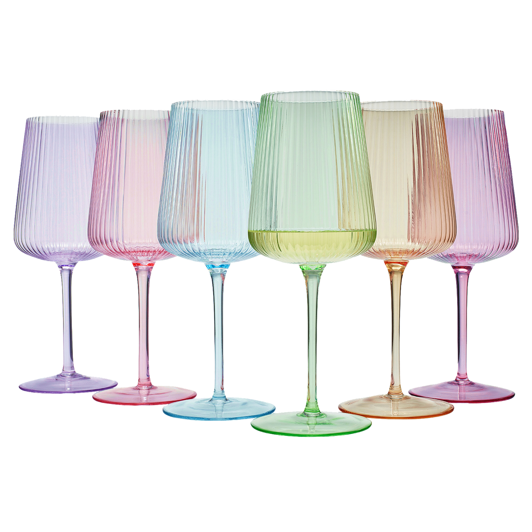 Ripple Bright Colored Wine Glasses