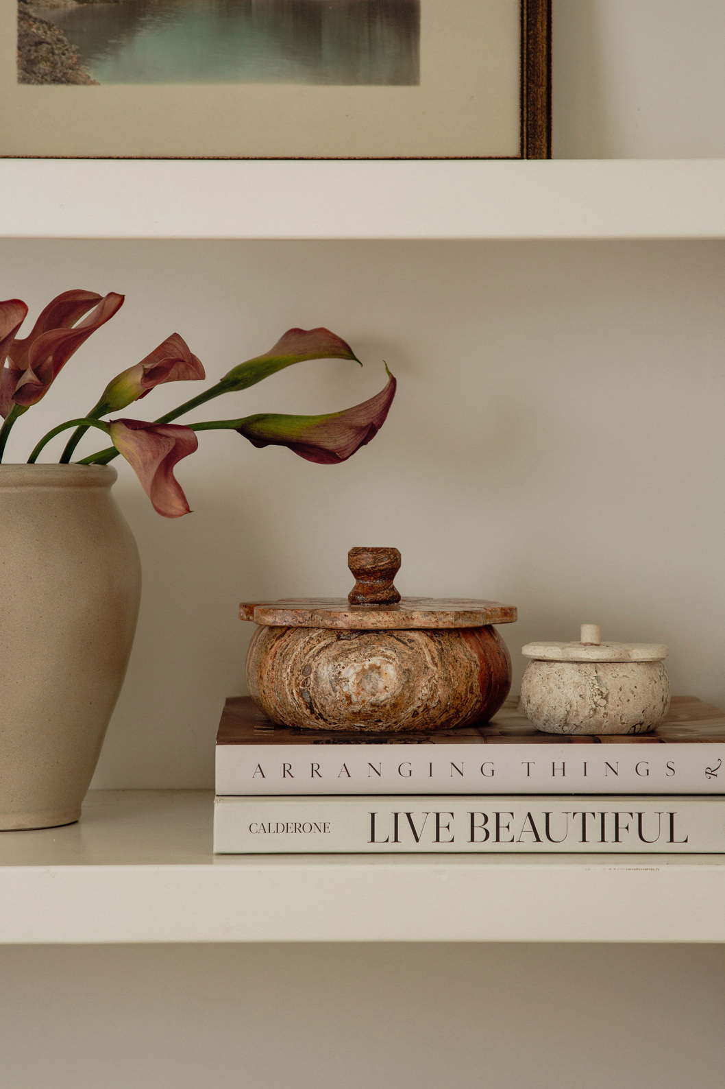 Villa Lua Home - White Travertine Trinket Box