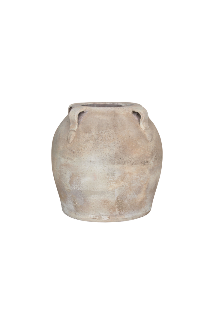Luxe B Co - Blanc Beige Wash Vase With Handles Small