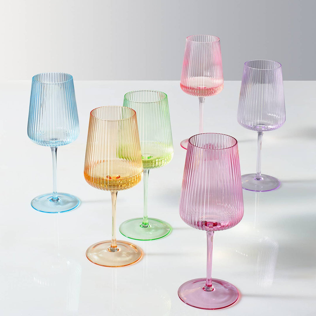 Ripple Bright Colored Wine Glasses