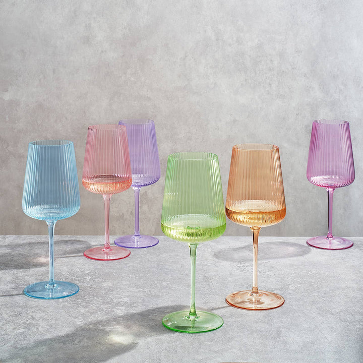 Ripple Bright Colored Wine Glasses