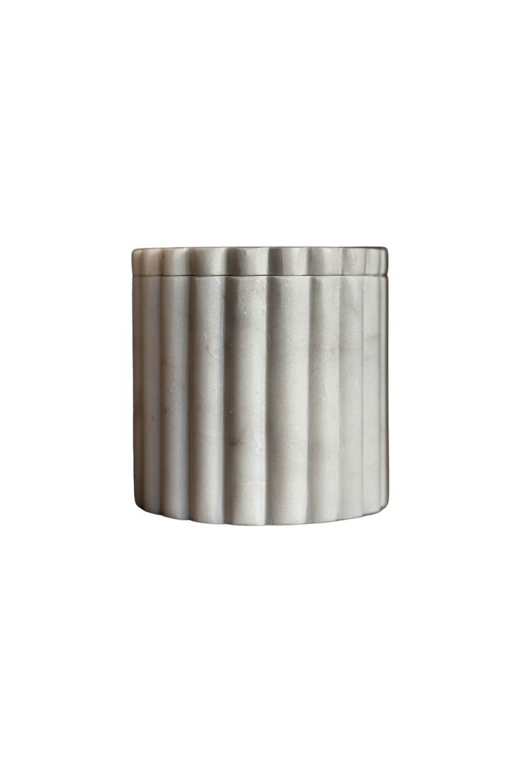 Luxe B Co - Fluted Jar Canister White Marble