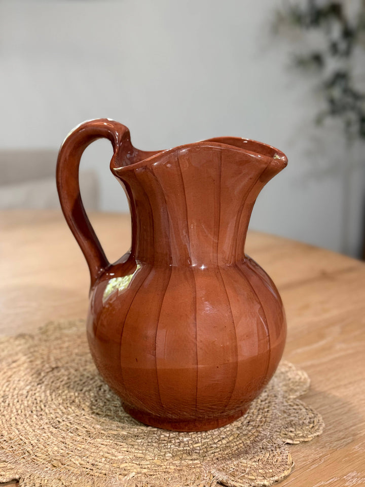 Villa Lua Home - Glazed Terracotta Pitcher