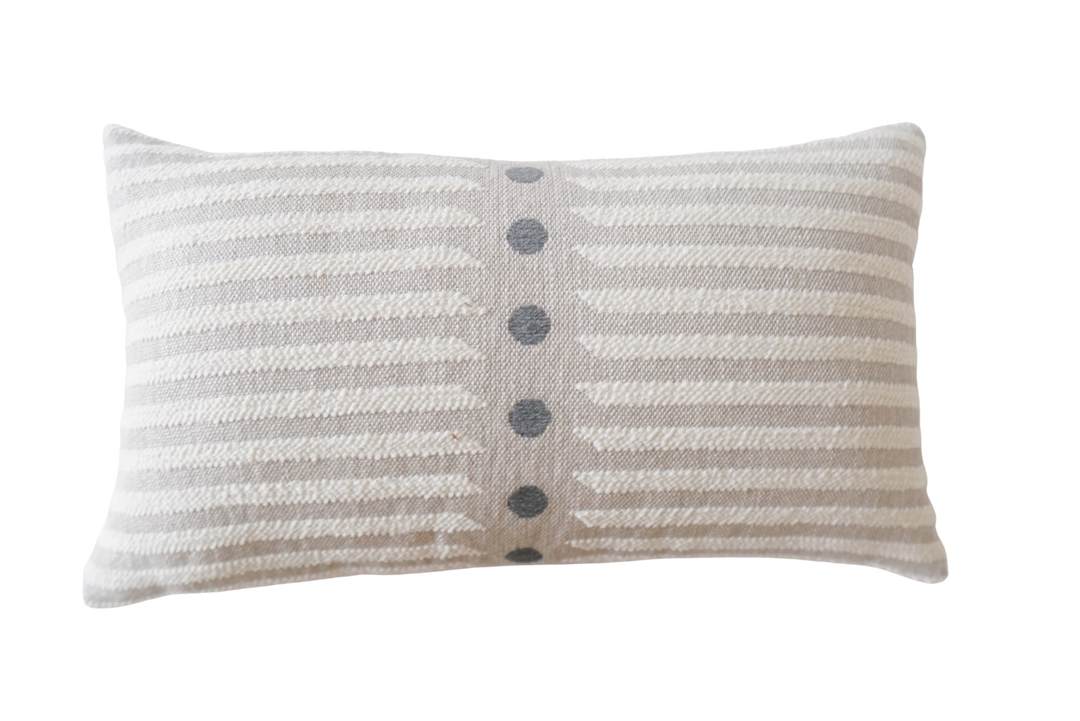 Ecru Stripe Pillow Cover
