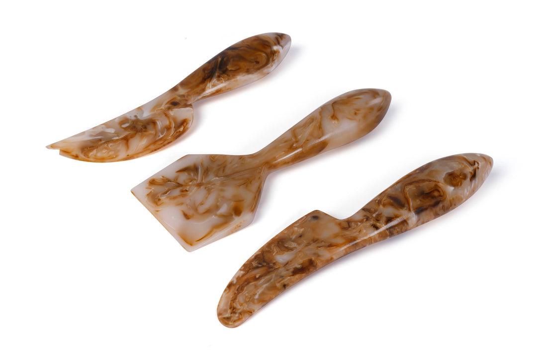 Casa Amarosa -  Resin Cheese Knife, Brown (Set of 3)  - 6 Inches