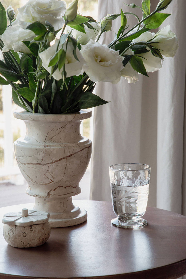 Villa Lua Home - White Travertine Trinket Box