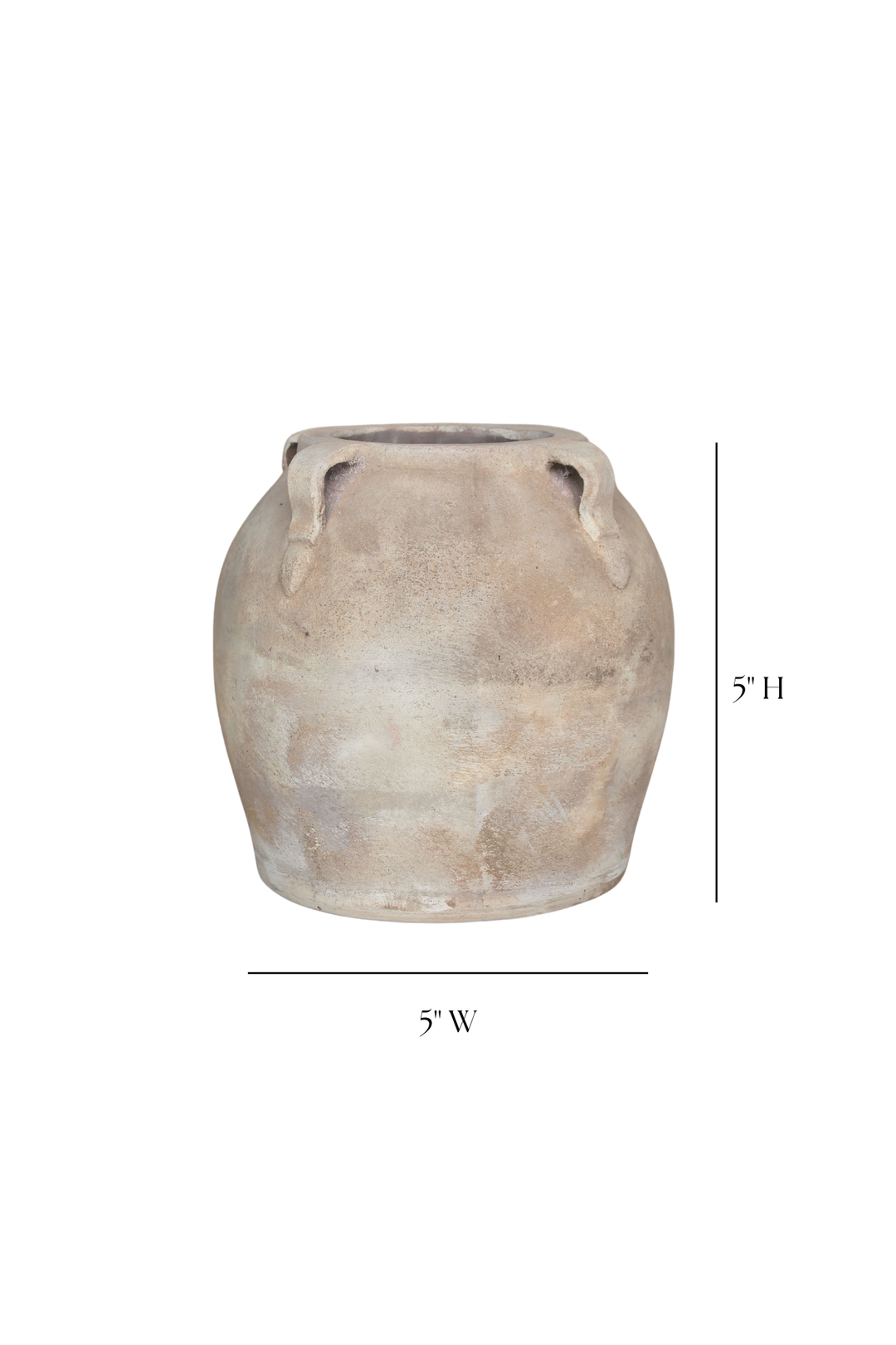 Luxe B Co - Blanc Beige Wash Vase With Handles Small