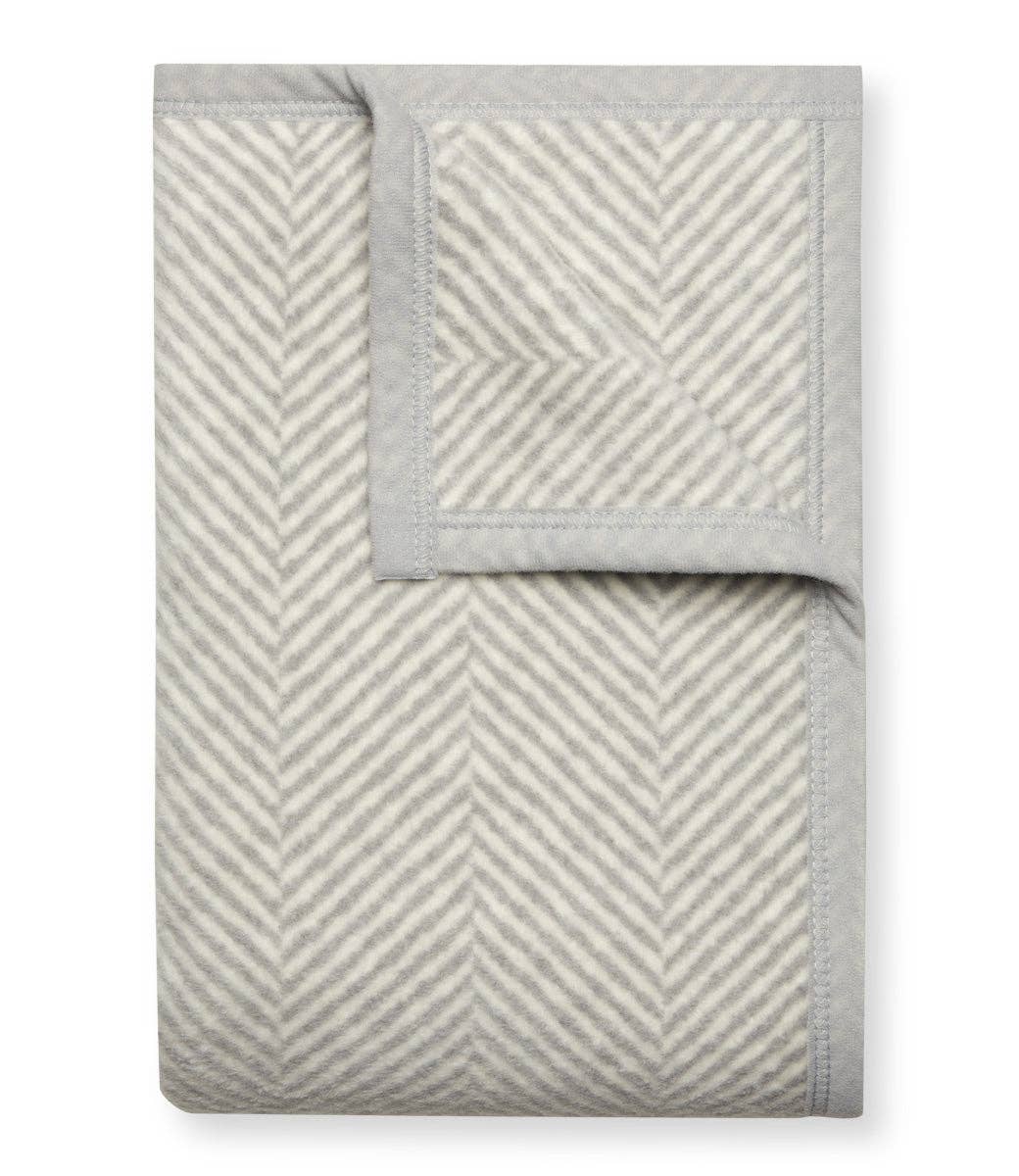 ChappyWrap Harborview Herringbone Light Grey Blanket