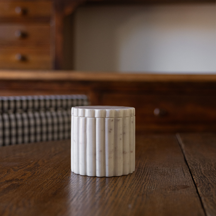 Luxe B Co - Fluted Jar Canister White Marble