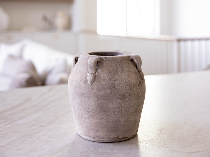 Luxe B Co - Blanc Beige Wash Vase With Handles Small