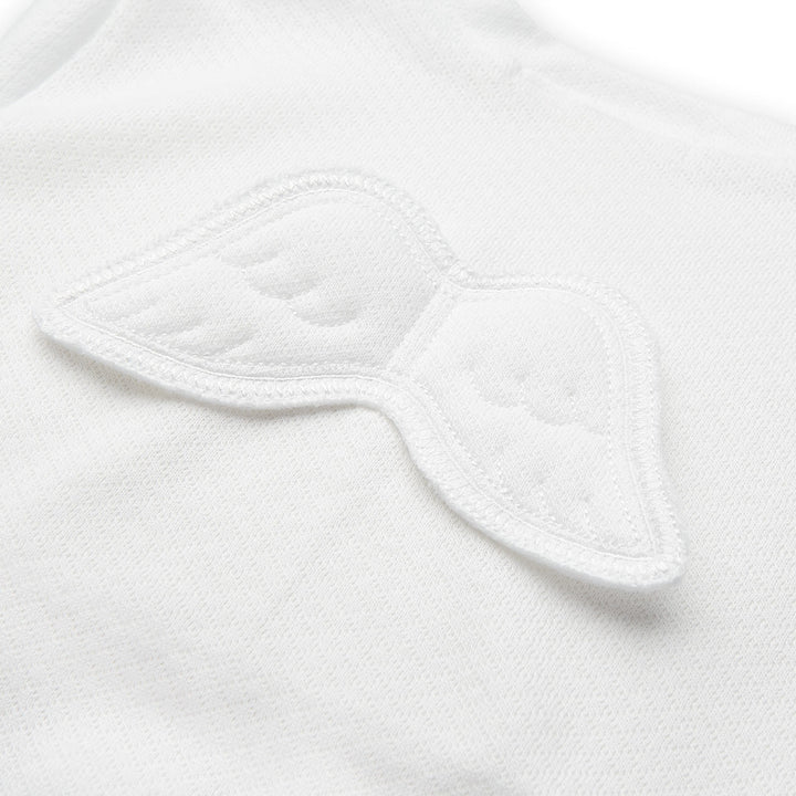ANGEL WING POINTELLE SLEEPSUIT IN WHITE