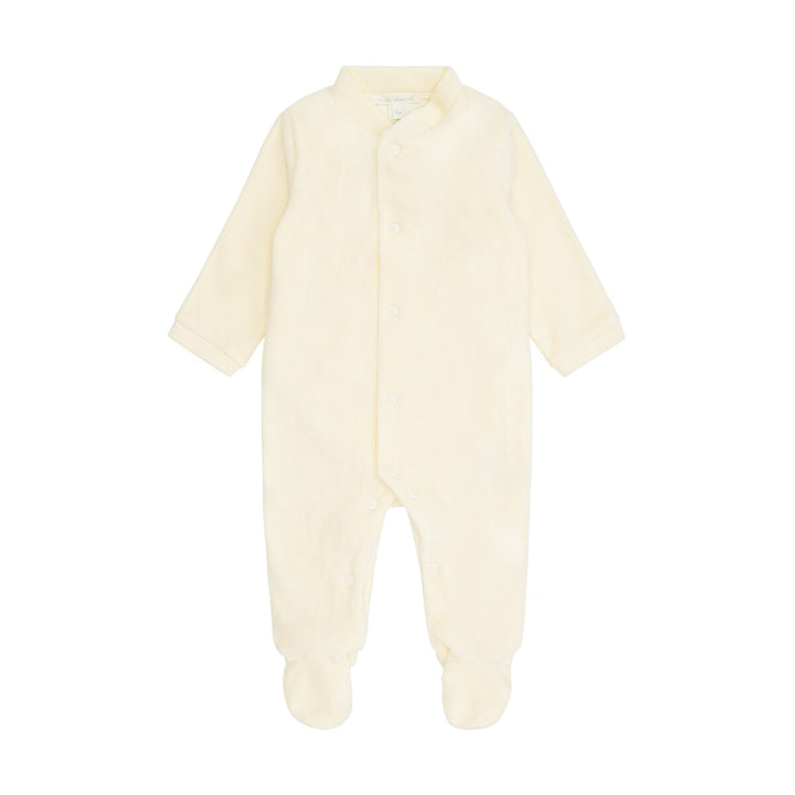 ANGEL WING GOLD VELOUR SLEEPSUIT IN CREAM