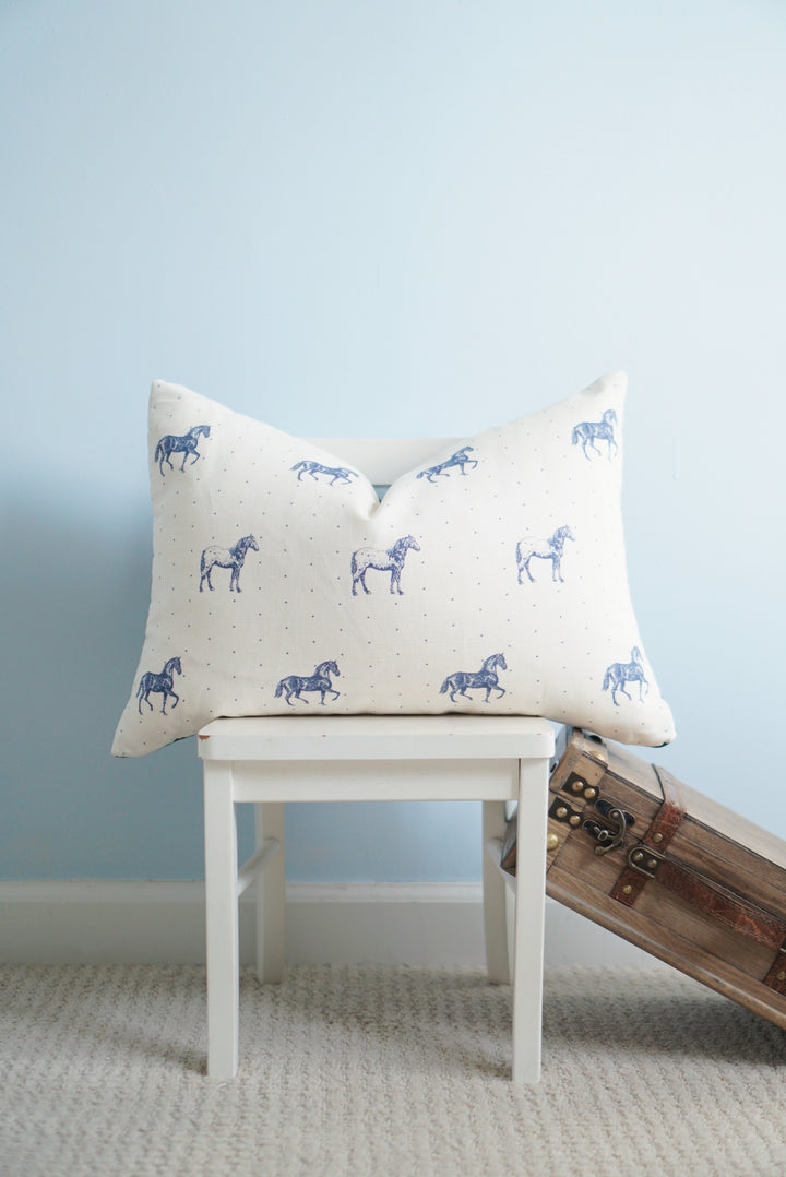 Country Horses - Blue Roan on White