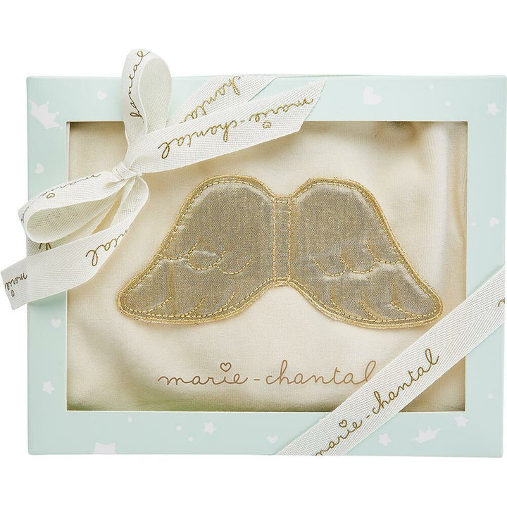 ANGEL WING GOLD VELOUR SLEEPSUIT IN CREAM